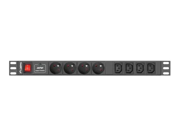 Filtru, Lanberg unitate de distribuție a energiei (PDU) 19" 1U 10A 8 PRIZE 2M, negru - image 1