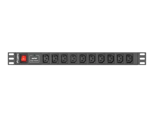 Филтър, Lanberg power distribution unit (PDU) 19"1U 10A 10 SOCKETS 2M, black - image 2