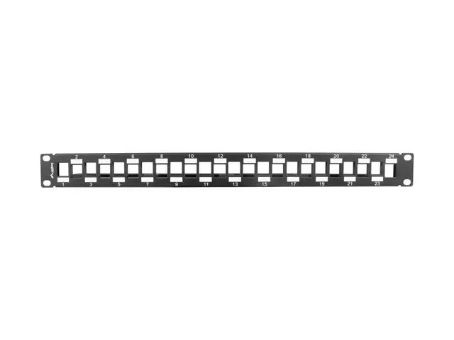 Пач панел, Lanberg patch panel blank 24 port 1U staggered with organizer for keystone modules, black - image 1