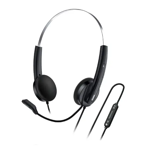 Genius слушалки с микрофон Headset HS-220U - AI, USB-C, Mic, Black