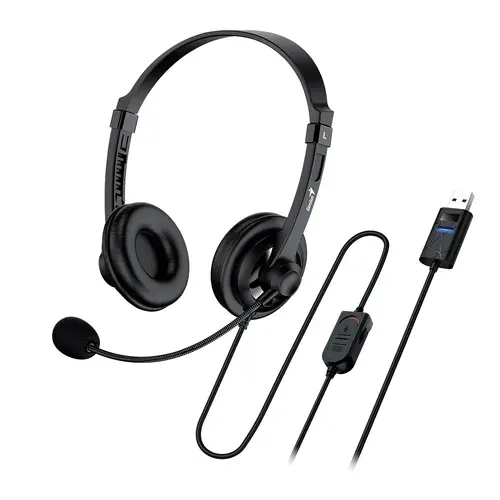 Genius слушалки с микрофон Headset HS-230U - USB, Mic, Black - image 1