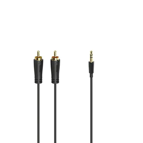 HAMA Cablu audio, jack 3.5 mm - 2 RCA, stereo, placat cu aur, 1,5 m - 1