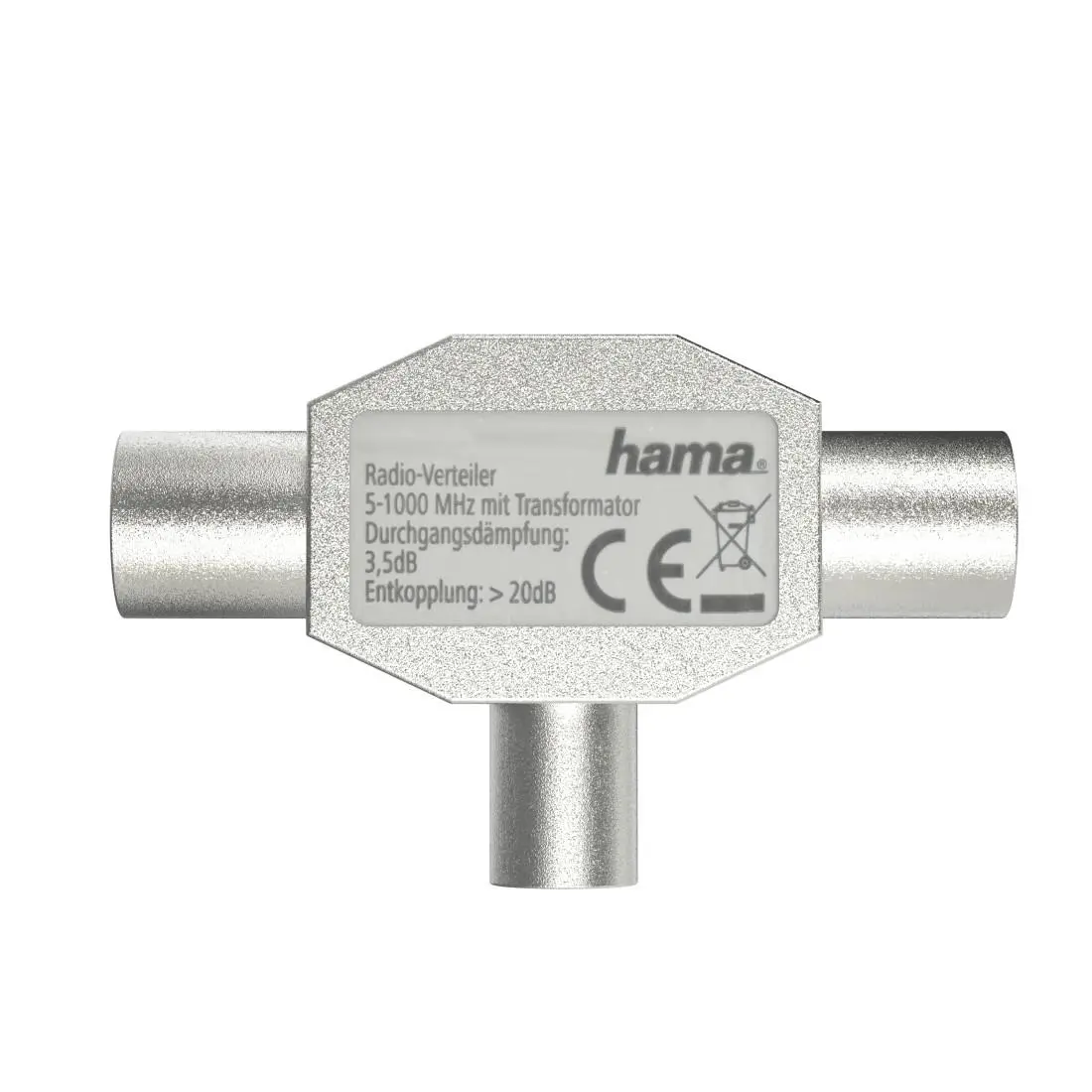 HAMA, Сплитер за антена, 1 вход - 2 изхода, метал - image 1