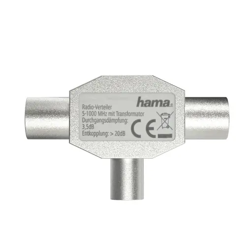 HAMA, Διαιρέτης κεραίας, 1 είσοδος - 2 έξοδοι, μεταλλικός - 2