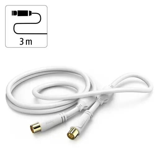 HAMA Коаксиален антенен кабел, позлатен, 3,0 м, 100 dB - image 3