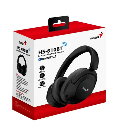 Genius безжични слушалки Headphones Bluetooth 5.3 - HS-810BT, Black - image 3