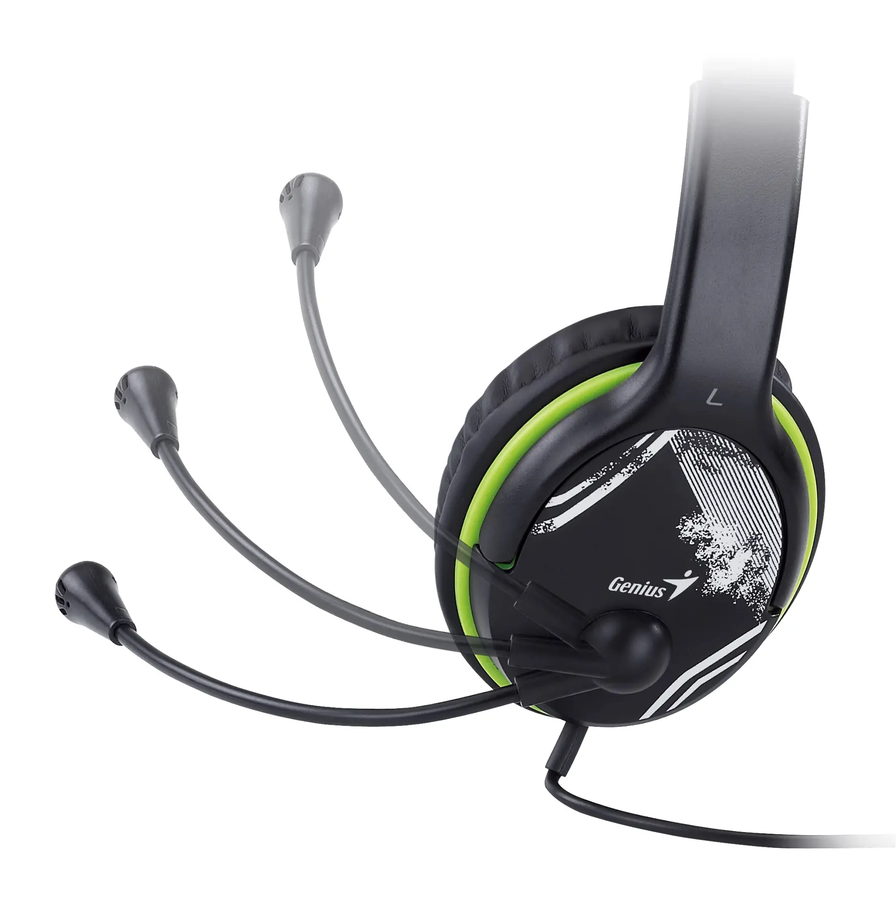 Genius слушалки с микрофон Headset HS-400A - 3.5 mm, Mic, Black/Green - image 5