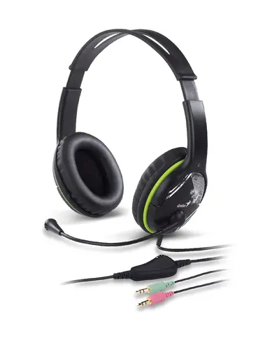 Genius căști cu microfon Headset HS-400A - 3.5 mm, microfon, negru/verde - 1