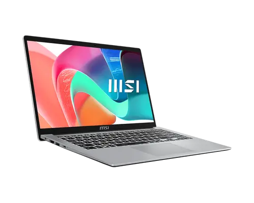Лаптоп, MSI Modern 15 F13MG, i5-1334U (10C/12T, up to 4.60 GHz, 12 MB) , 15.6" FHD (1920x1080), IPS-Level, Iris Xe Graphics, 16GB DDR4 2x8 (3200MHz), 512GB PCIe Gen4x4 SSD, Intel Wi-Fi 6E, BT v5.3, Backlit KBD White, Copilot Key, 3 cell, Platinum Gray, NO OS - image 1