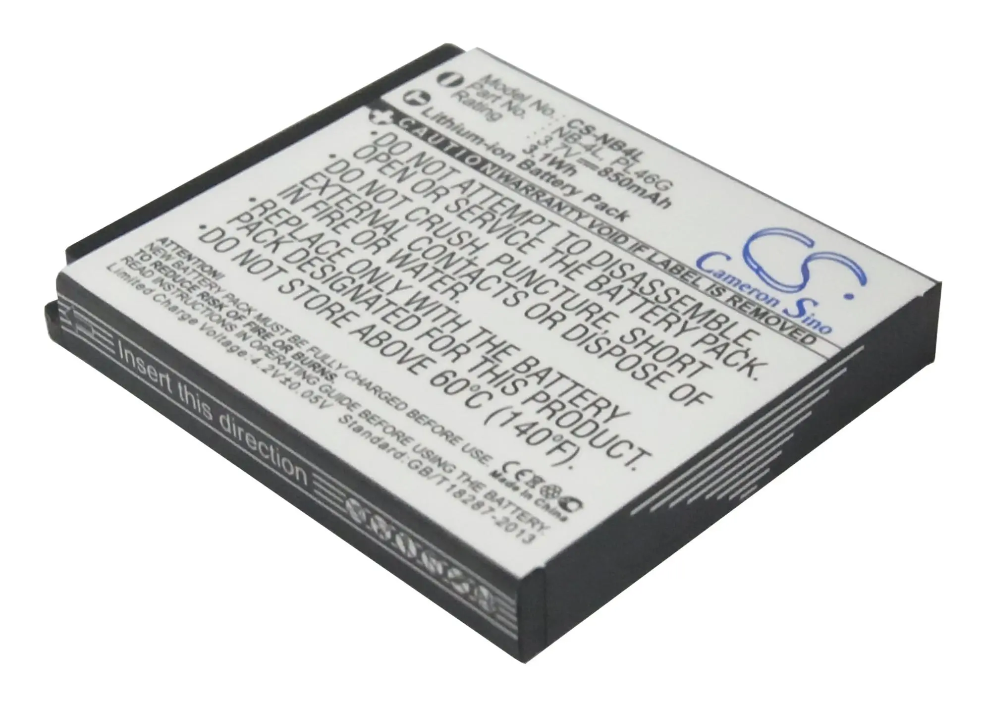 Μπαταρία για φωτογραφική μηχανή CANON NB4L LiIon 3.7V 850mAh Cameron Sino