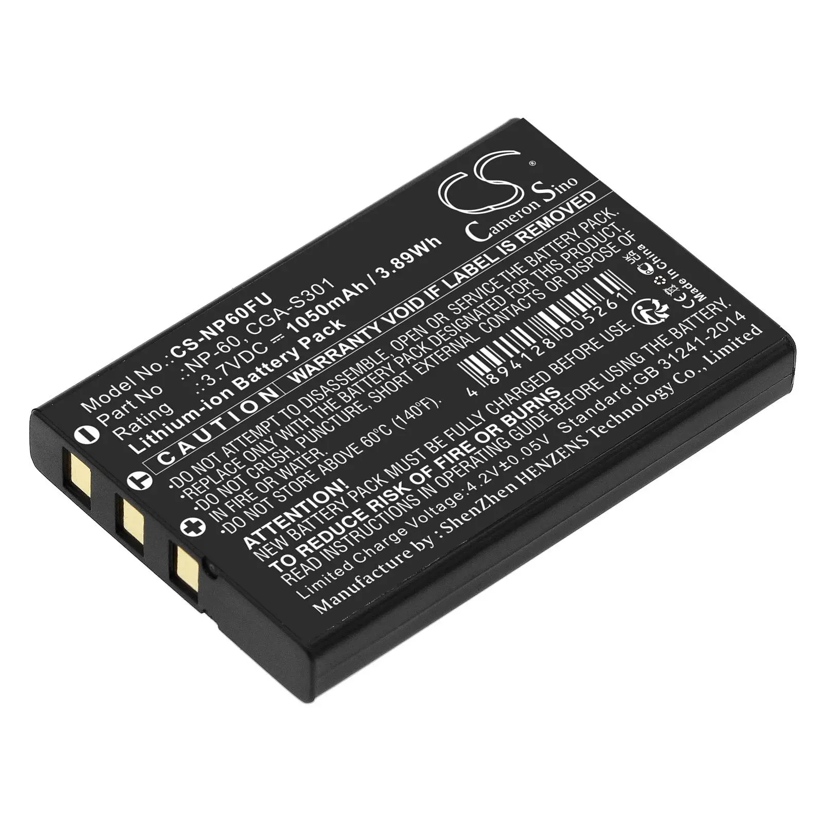 Батерия за фотоапарат FUJI NP60 LiIon 3.7V 1050mAh Cameron Sino - image 1