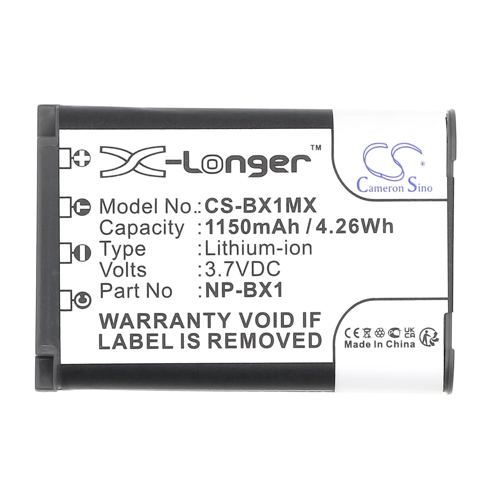 Батерия за фотоапарат SONY NP-BX1 LiIon 3.7V 1150mAh Cameron Sino