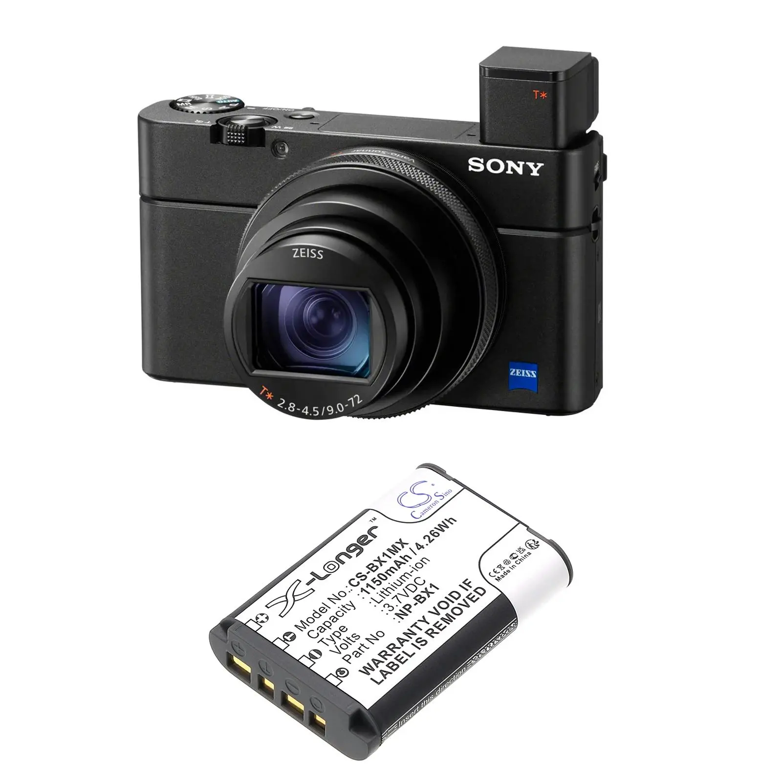 Батерия за фотоапарат SONY NP-BX1 LiIon 3.7V 1150mAh Cameron Sino - image 1