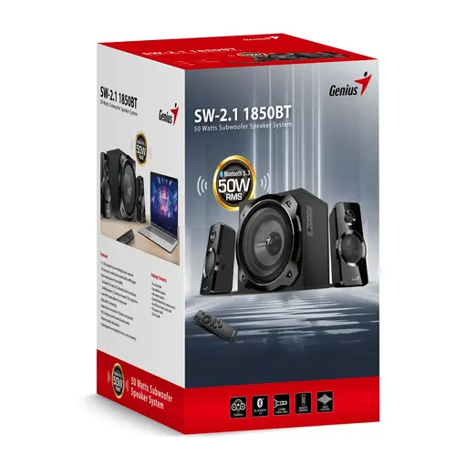 Genius тонколони Speakers 2.1 - SW-2.1 1850BT - 50W RMS, Bluetooth, Black - image 12