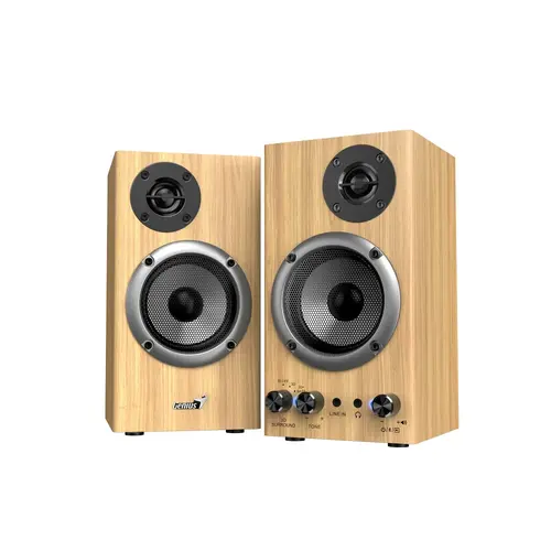 Genius boxe Speakers 2.0 - SP-HF520BT - 20W RMS, Bluetooth, 3D Surround, lemn de pin - 1