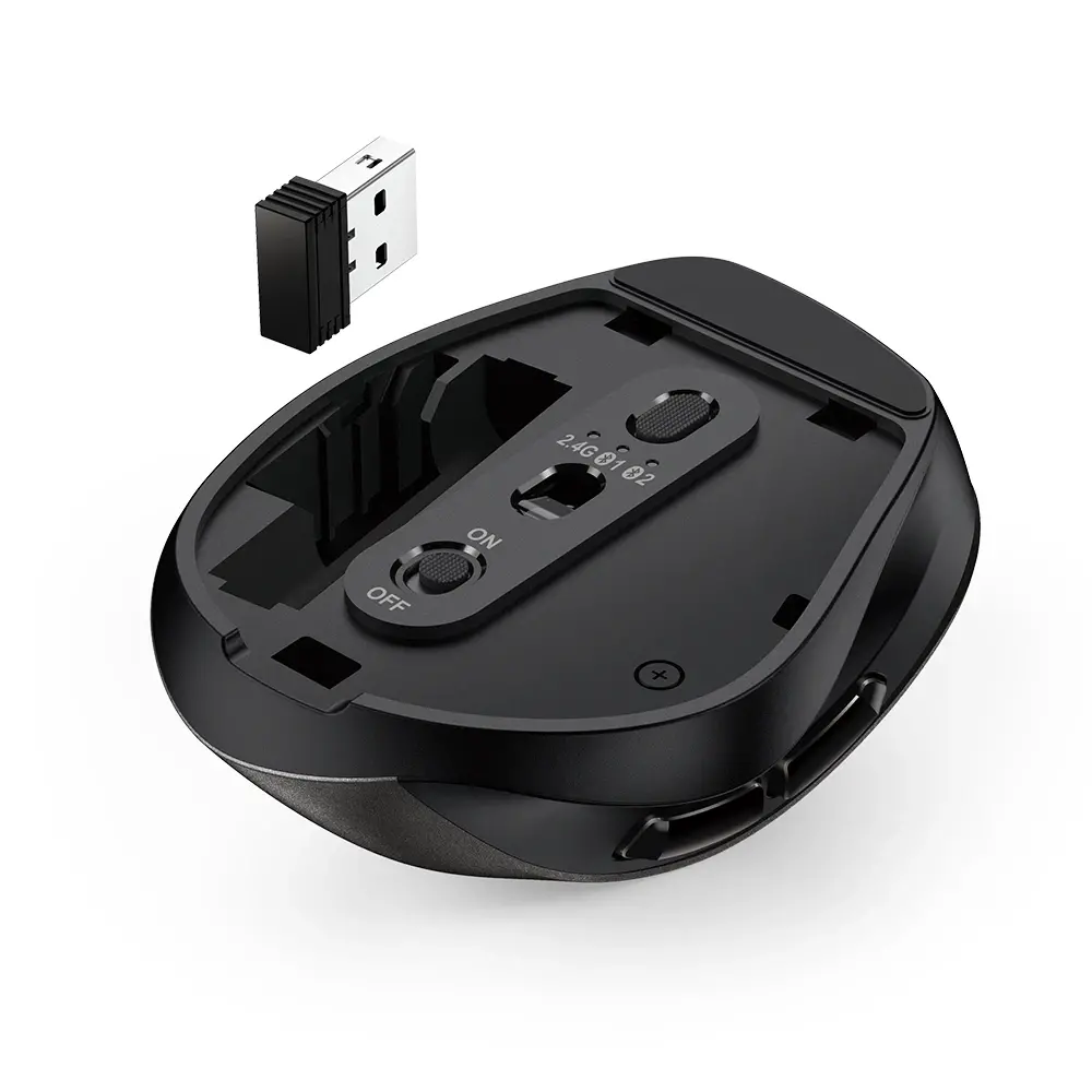 Genius безжина безшумна мишка Wireless Silent Mouse Ergo 9000S - Silent, Bluetooth, 2.4G, Black - image 6
