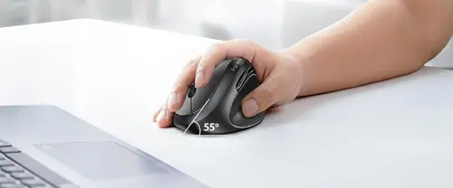 Genius вертикална безжична мишка Vertical Mouse wireless Ergo 8350S - Silent, AI, Bluetooth, 2.4G, Dark Grey - image 2