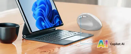 Genius вертикална безжична мишка Vertical Mouse wireless Ergo 8350S - Silent, AI, Bluetooth, 2.4G, Dark Grey - image 4