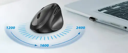 Genius вертикална безжична мишка Vertical Mouse wireless Ergo 8350S - Silent, AI, Bluetooth, 2.4G, Dark Grey - image 5