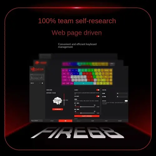 Madlions професионална геймърска механична клавиатура Professional Gaming Mechanical Keyboard FIRE 68 RGB - 8K, Gateron Dual-Rail Magnetic Switches [Linear], R - image 11