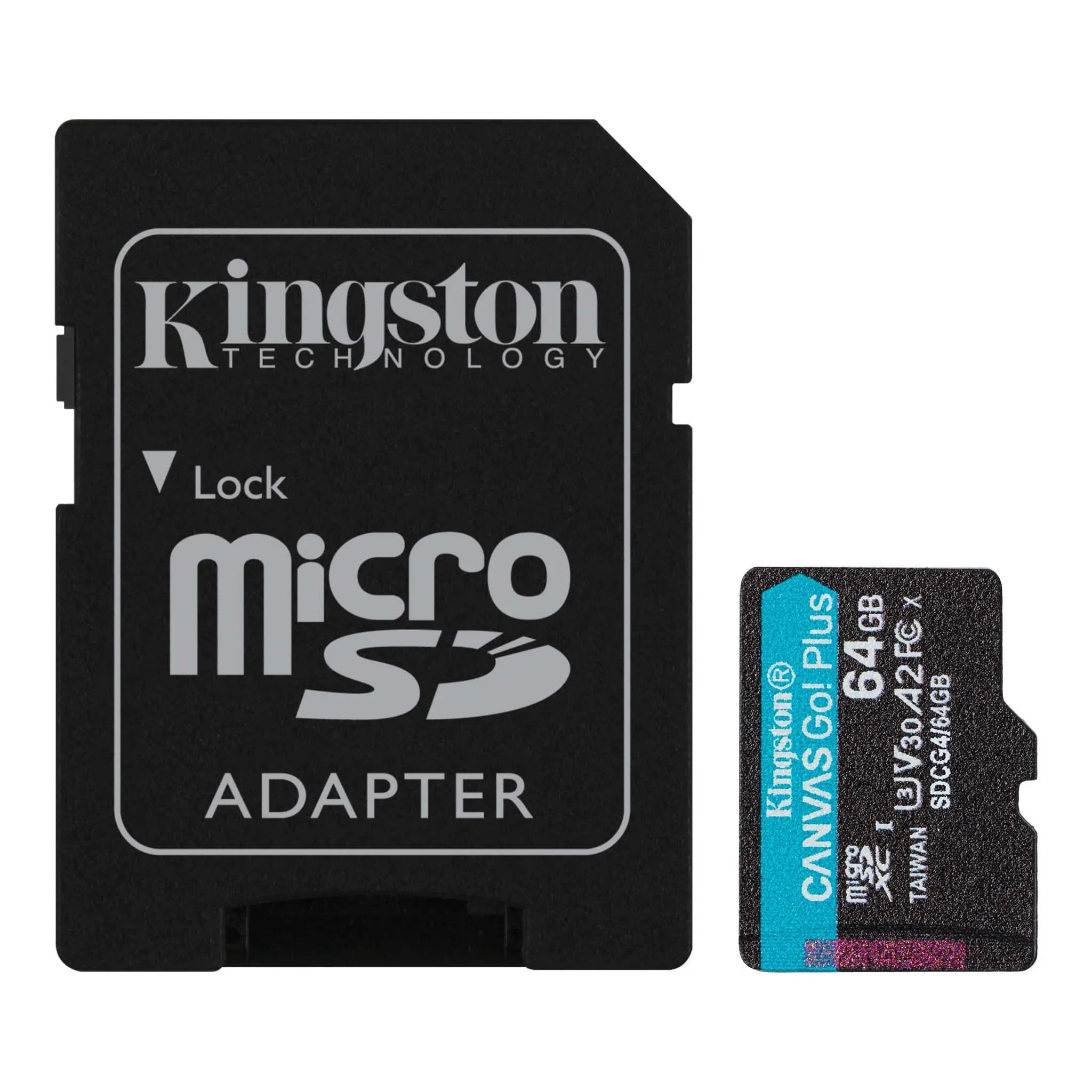 Card de memorie Kingston Canvas Go! Plus Gen4 microSDXC 64GB, 200GB/s, Class 10, U3, V30, A2, Adaptor