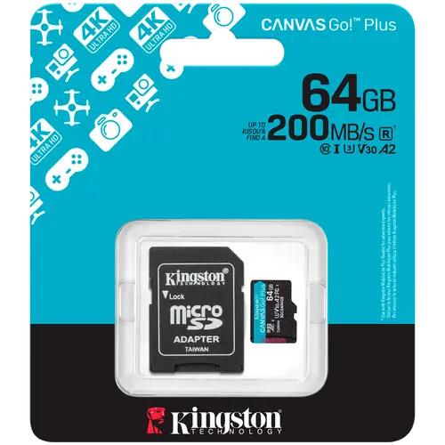 Карта памет Kingston Canvas Go! Plus Gen4 microSDXC 64GB - image 2