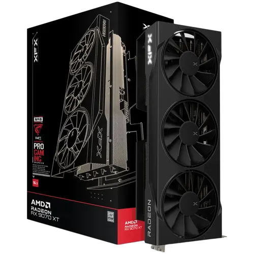 XFX Swift AMD Radeon RX 9070XT Triple fan Gaming Edition with 16GB GDDR6 HDMI 3xDP, AMD RDNA 4