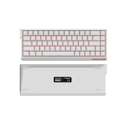Madlions професионална геймърска механична клавиатура Professional Gaming Mechanical Keyboard MAD 68 R White- 8K, Kunlun Magnetic Switches [Linear] - image 1