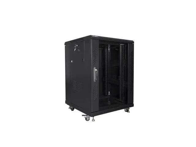 Комуникационен шкаф, Lanberg rack cabinet 19" free-standing 15U/600x600 (flat pack) black - image 2