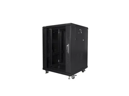 Dulap de comunicații, Lanberg rack 19" de sine stătător 15U/600x600 (flat pack) negru - 1