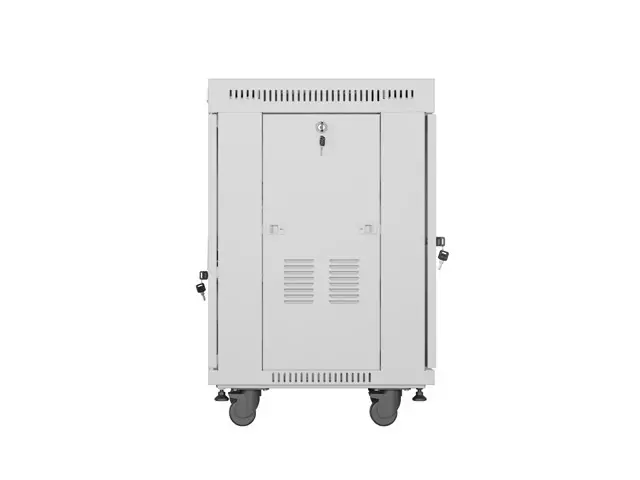 Комуникационен шкаф, Lanberg rack cabinet 19" free-standing 15U/600x600 (flat pack) with glass door lcd grey v2 - image 1
