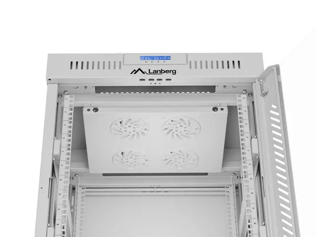 Комуникационен шкаф, Lanberg rack cabinet 19" free-standing 15U/600x600 (flat pack) with glass door lcd grey v2 - image 10