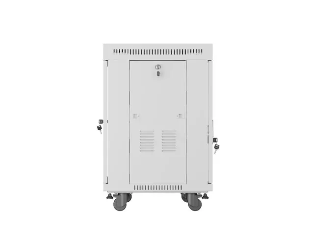 Комуникационен шкаф, Lanberg rack cabinet 19" free-standing 15U/600x600 (flat pack) with glass door lcd grey v2 - image 4