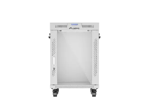 Комуникационен шкаф, Lanberg rack cabinet 19" free-standing 15U/600x600 (flat pack) with glass door lcd grey v2 - image 5