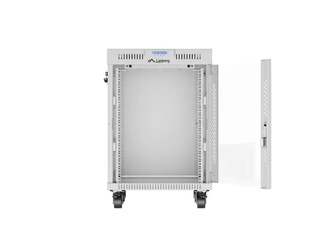 Комуникационен шкаф, Lanberg rack cabinet 19" free-standing 15U/600x600 (flat pack) with glass door lcd grey v2 - image 7