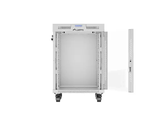 Комуникационен шкаф, Lanberg rack cabinet 19" free-standing 15U/600x600 (flat pack) with glass door lcd grey v2 - image 7