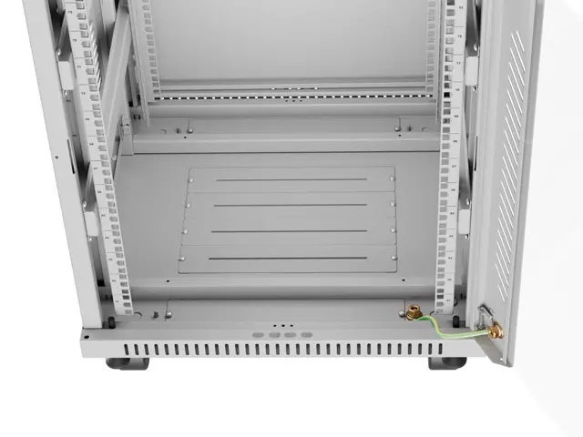Комуникационен шкаф, Lanberg rack cabinet 19" free-standing 15U/600x600 (flat pack) with glass door lcd grey v2 - image 9