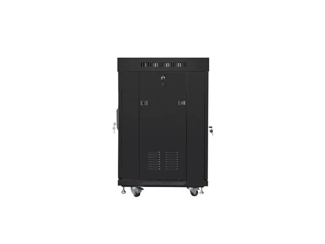 Комуникационен шкаф, Lanberg rack cabinet 19" free-standing 15U/600x600 (flat pack) with glass door lcd black v2 - image 2
