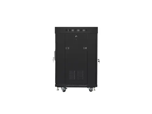 Комуникационен шкаф, Lanberg rack cabinet 19" free-standing 15U/600x600 (flat pack) with glass door lcd black v2 - image 2