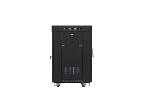 Комуникационен шкаф, Lanberg rack cabinet 19" free-standing 15U/600x600 (flat pack) with glass door lcd black v2 - image 5