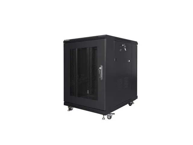 Комуникационен шкаф, Lanberg rack cabinet 19" free-standing 15U/600x800 (flat pack) with mesh door black