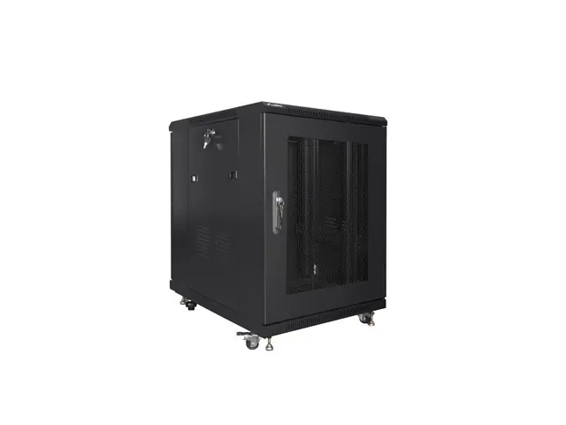 Комуникационен шкаф, Lanberg rack cabinet 19" free-standing 15U/600x800 (flat pack) with mesh door black - image 3
