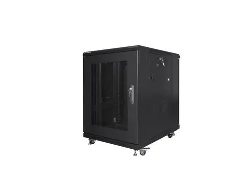 Комуникационен шкаф, Lanberg rack cabinet 19" free-standing 15U/600x800 (flat pack) with mesh door black