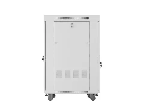 Комуникационен шкаф, Lanberg rack cabinet 19" free-standing 22U/600x800 (flat pack) with glass door lcd grey v2 - image 4