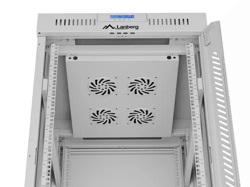 Комуникационен шкаф, Lanberg rack cabinet 19" free-standing 22U/600x800 (flat pack) with glass door lcd grey v2 - image 6