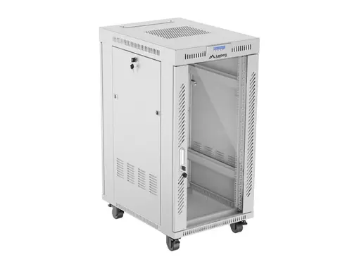 Ερμάριο επικοινωνιών, Lanberg rack 19" ελεύθερο 22U/600x800 (flat pack) με γυάλινη πόρτα LCD γκρι v2 - 1