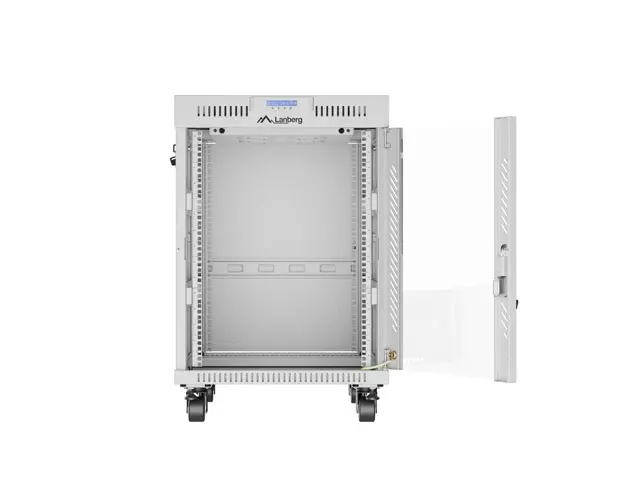 Комуникационен шкаф, Lanberg rack cabinet 19" free-standing 15U/600x800 (flat pack) with glass door lcd grey v2 - image 4