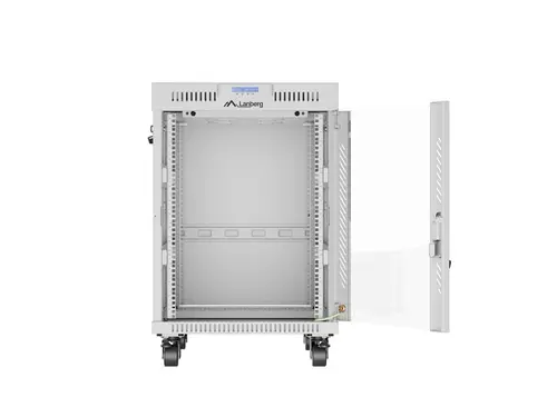 Dulap de comunicații, Lanberg rack 19" de sine stătător 15U/600x800 (flat pack) cu ușă de sticlă LCD gri v2 - 5