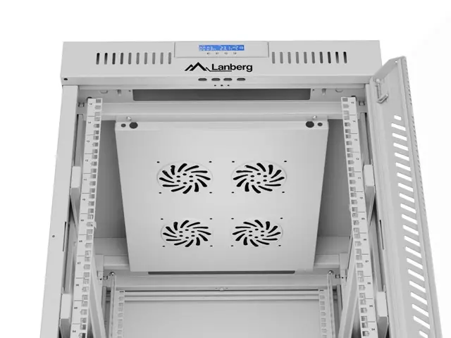 Комуникационен шкаф, Lanberg rack cabinet 19" free-standing 15U/600x800 (flat pack) with glass door lcd grey v2 - image 9