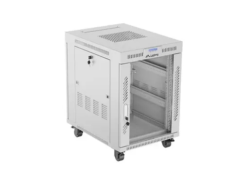 Комуникационен шкаф, Lanberg rack cabinet 19" free-standing 15U/600x800 (flat pack) with glass door lcd grey v2